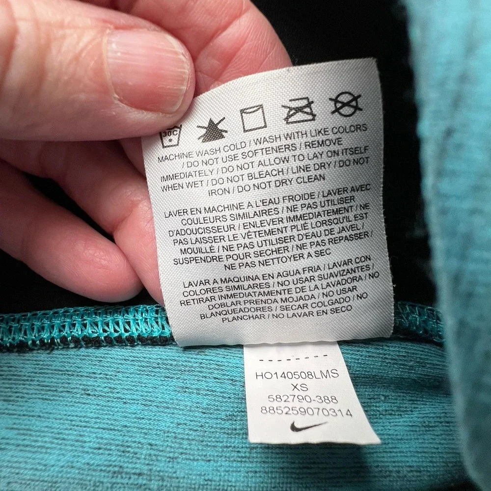 Nike Dri-Fit Leggings Women's Size XS Aqua Black Running Athletic Gym